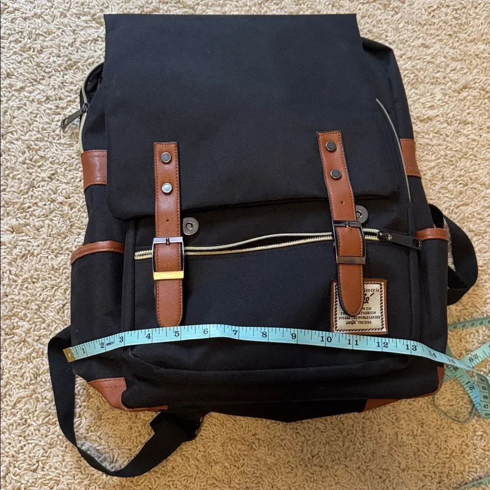 Small Travel Backpack Commuter Black Brown Excellent condition